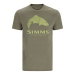 Simms Wood Trout Fill T-Shirt Military Hthr